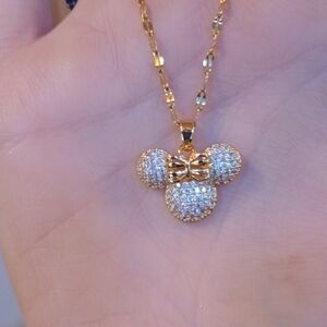 ♥️Individually $10 Or Bundle 3/$26 Minnie Mouse Inspired Gold Necklace 💛